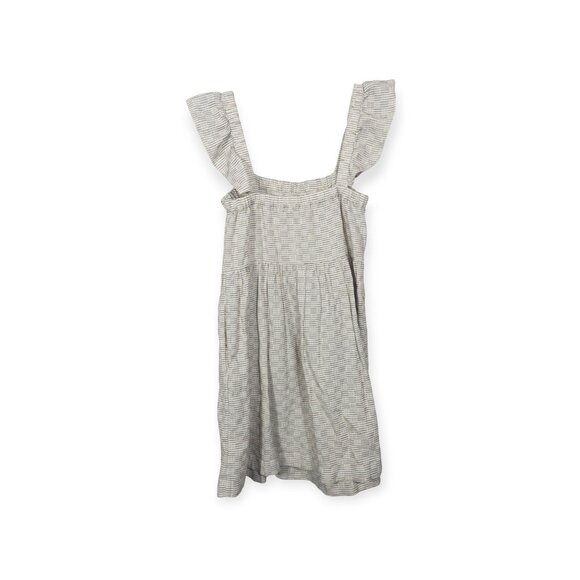 Madewell Cream Flutter-Sleeve Square-Neck Mini Dress in Striped Jacquard SZ S - Picture 2 of 7